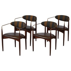 Set of Four Dan Johnson "Viscount" Armchairs for Selig