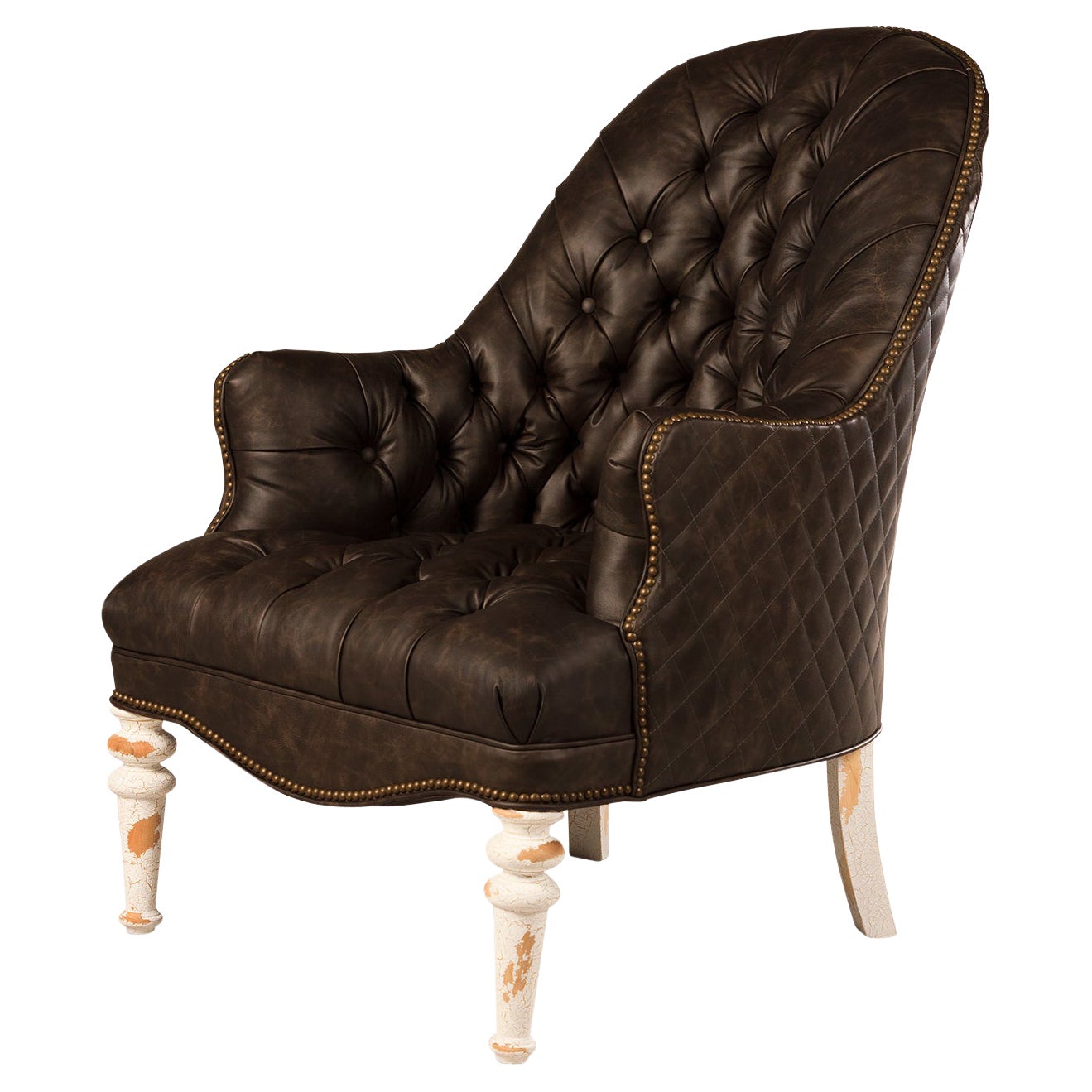 Smokey Tufted Armchair For Sale at 1stDibs