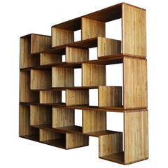 Modular Oak Bookcase, circa 1975