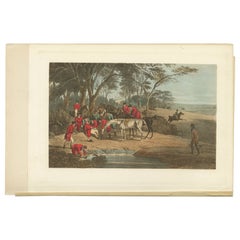 Old Print of the Death of Tom Moody, View of Rockwood, in Shropshire, England