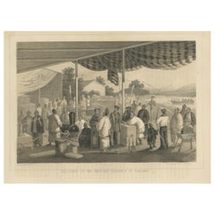 Antique Print of the Delivery of American Presents at Yokohama in Japan, 1856