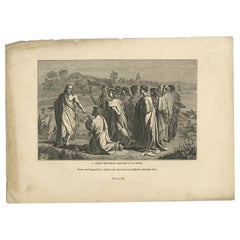 Impression ancienne de la livraison des clés par Knight, 1835