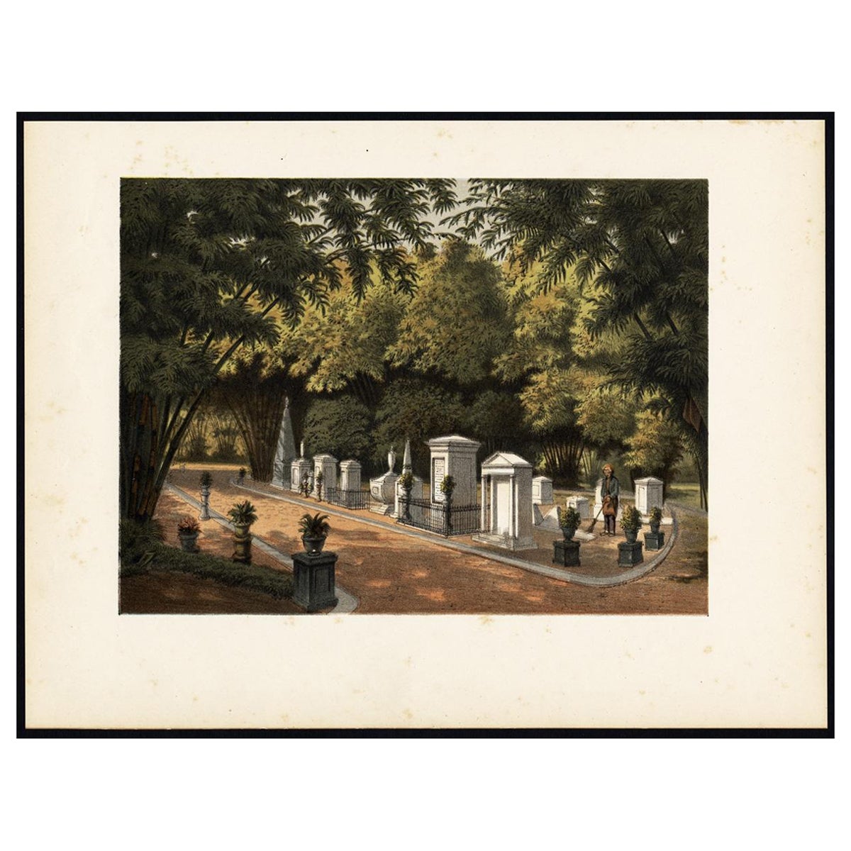 Antique Print of the Empire Garden in Buitenzorg or Bogor, Indonesia, 1888 For Sale