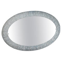 Oval Frosted Mid Century Mirror