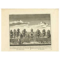 Antique Print of the Estate of the Mayor of Leiden in the Netherlands, c.1800
