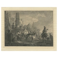 Antiker Druck von „The Farewell“ von Lawrence, um 1747