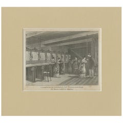 Antique Print of the First Dutch Telephone Company, c.1890
