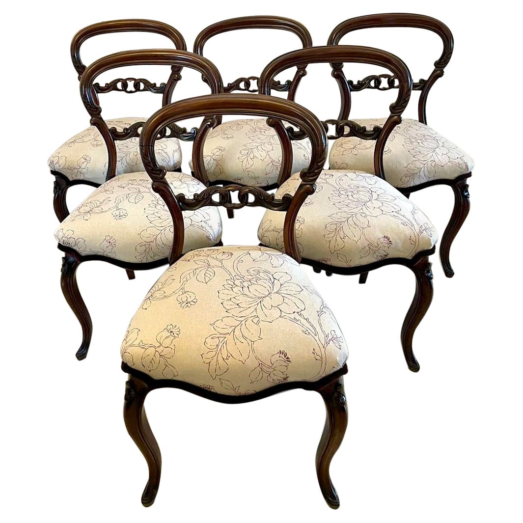 Set von 6 antiken viktorianischen Mahagoni-Esszimmerstühlen in hoher Qualität im Angebot