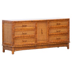 Mid-Century Bamboo Rattan Dresser or Credenza by American of Martinsville