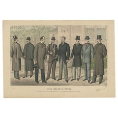 Antique Print of Fashion in April 1891 by Klemm & Weiss, circa 1900