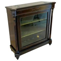 Antique Victorian Ebonised & Inlaid Display Cabinet