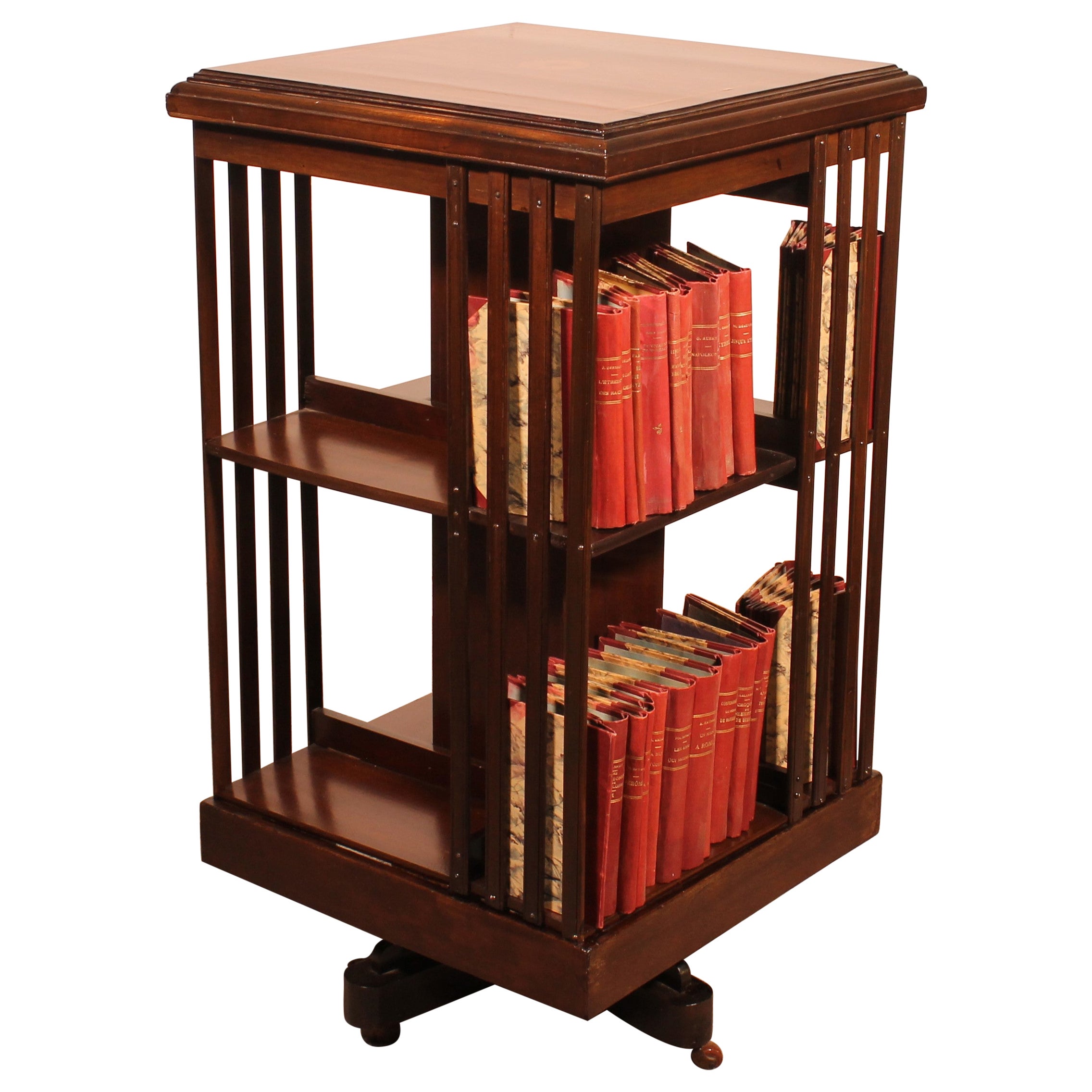 Antique Mahogany Revolving Bookcase at 1stDibs