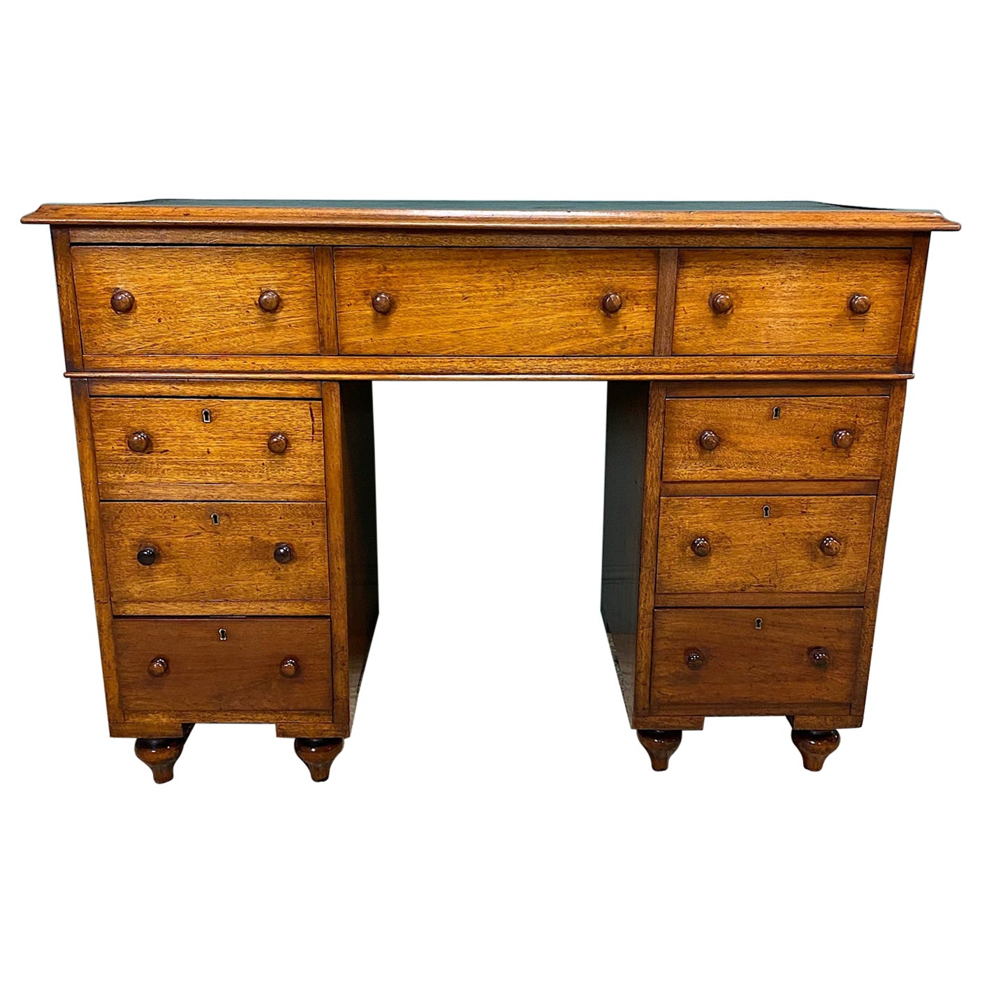 Country House 19th Century Victorian Antique Campaign Desk For Sale