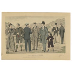 Impression ancienne de la mode en juillet 1896 par Klemm & Weiss, c.1900