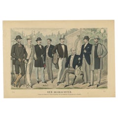 Impresión antigua de Moda en junio de 1885 por Klemm & Weiss, circa 1900