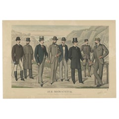 Antique Print of Fashion in June 1890 by Klemm & Weiss, circa 1900