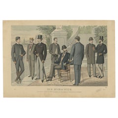 Antique Print of Fashion in May 1890 by Klemm & Weiss, circa 1900