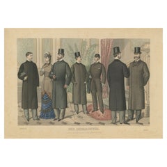 Antique Print of Fashion in November 1880 by Klemm & Weiss, circa 1900