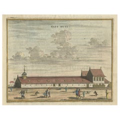 Antique Print of the Guesthouse in Batavia (Jakarta) in Indonesia, 1682