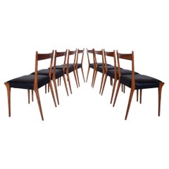 Alfred Hendrickx Juego de ocho sillas de comedor Modelo S2, 1958, Bélgica para Belform