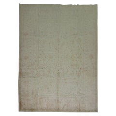 Zabihi Collection Antique Turkish Borlou Floral Ivory Pink Rug