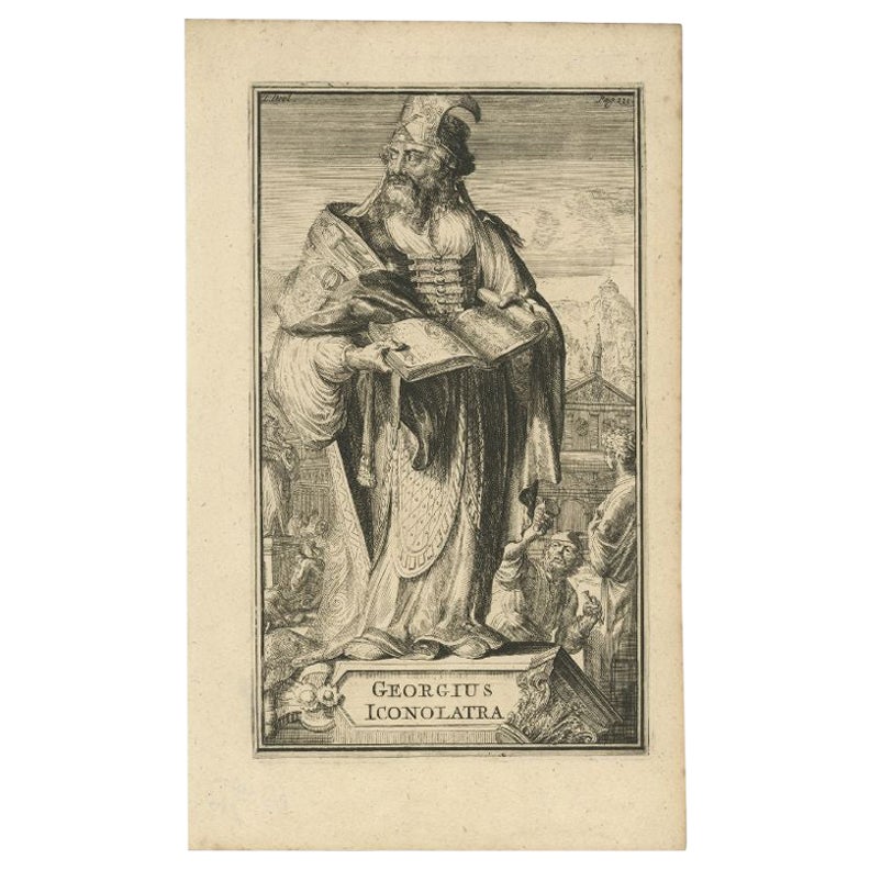 Antique Print of George of Laodicea, the Bishop of Laodicea in Syria, 1701 For Sale