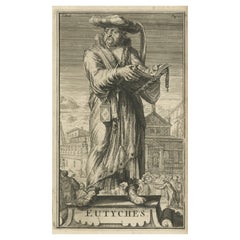 Antique Print of Eutyches, a Presbyter and Archimandrite at Constantinople, 1701