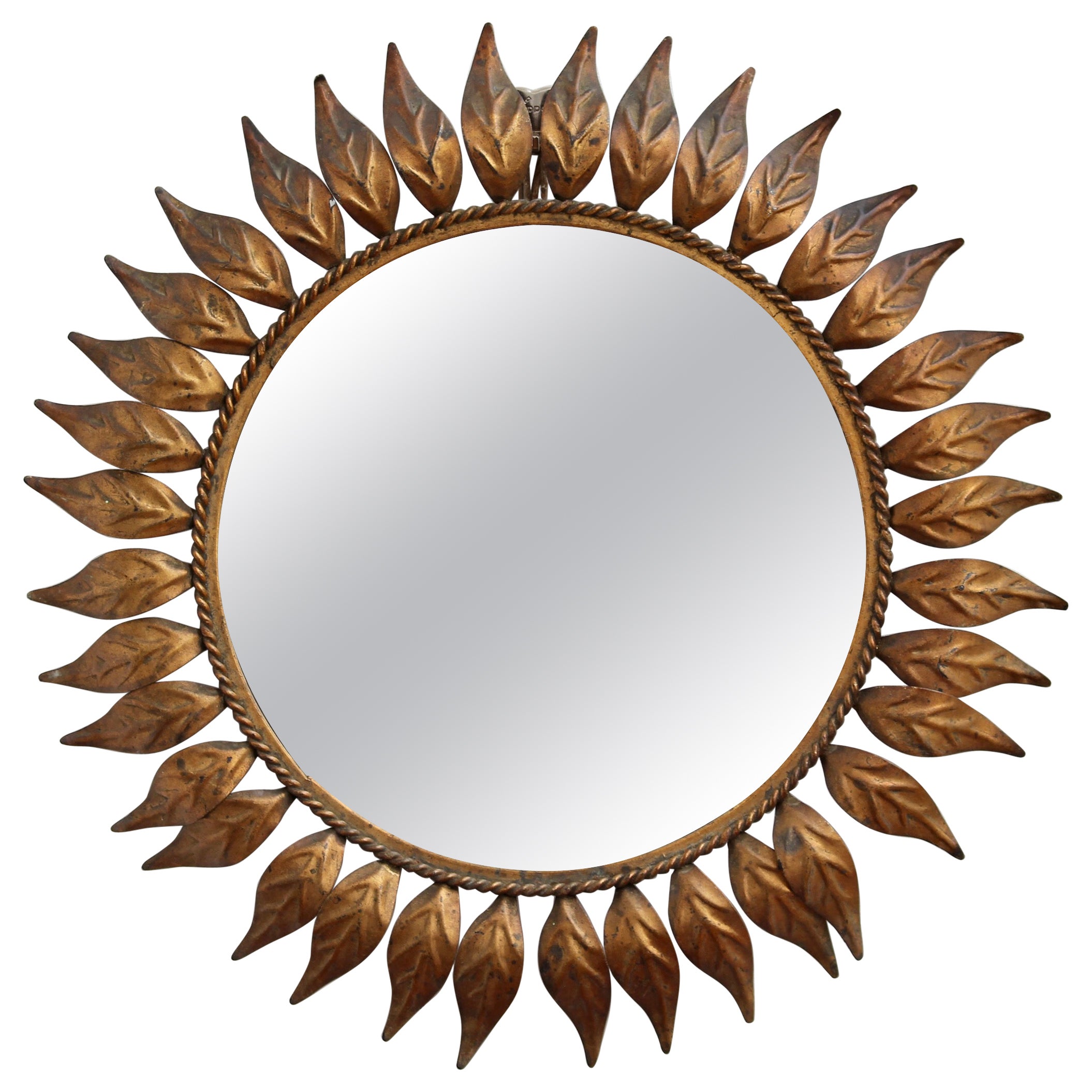 Spanish Metal Sunburst Mirror, 'circa 1960s'