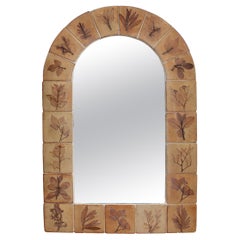 French Vintage Ceramic Wall Mirror Attributed to Roger Capron, 'circa 1970s'
