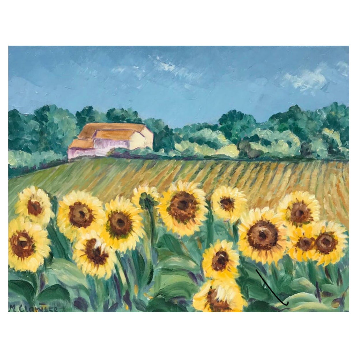 Bright and Colourful Sunflowers In Provence For Sale