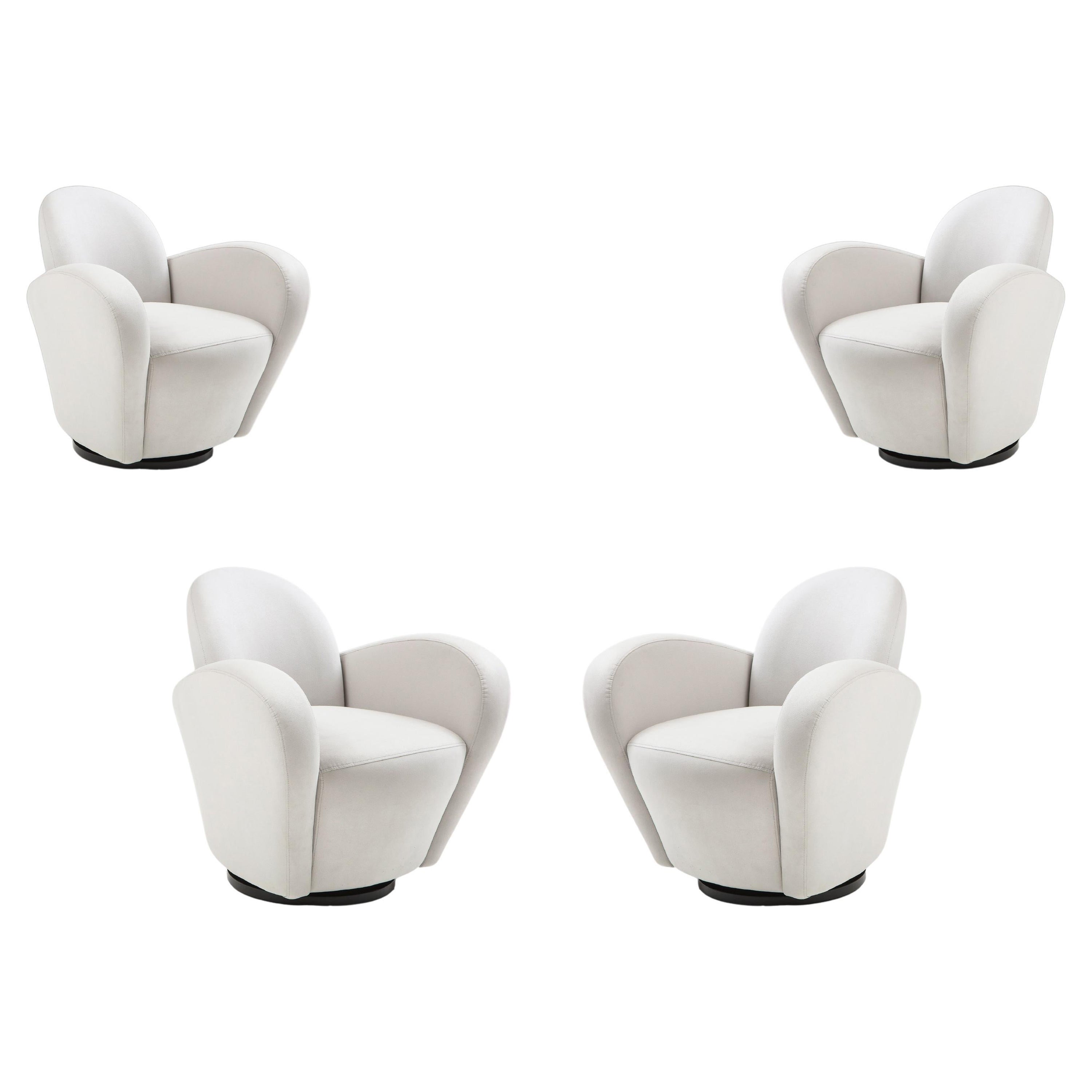 Michael Wolk for Directional 1970s Pairs of Swivel Lounge Chairs, COM 