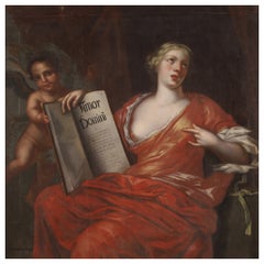 17th Century Oil on Canvas Antique Italian Sybil Painting, 1680