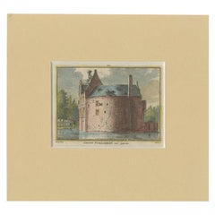 Antique Print of Groot Poelgeest Castle, Koudekerk aan den Rijn, the Netherlands