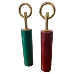 Sensational Pair of Green and Red Aldo Tura Cap lifter Italy 1960