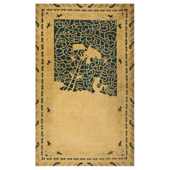 Tappeto con drago di Pechino della fine del XIX secolo ( 3'10'' x 6'2'' - 117 x 188 )