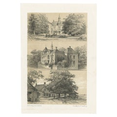 Antique Print of Haere Castle in Olst en Wijhe, Overijsel, The Netherlands, 1888