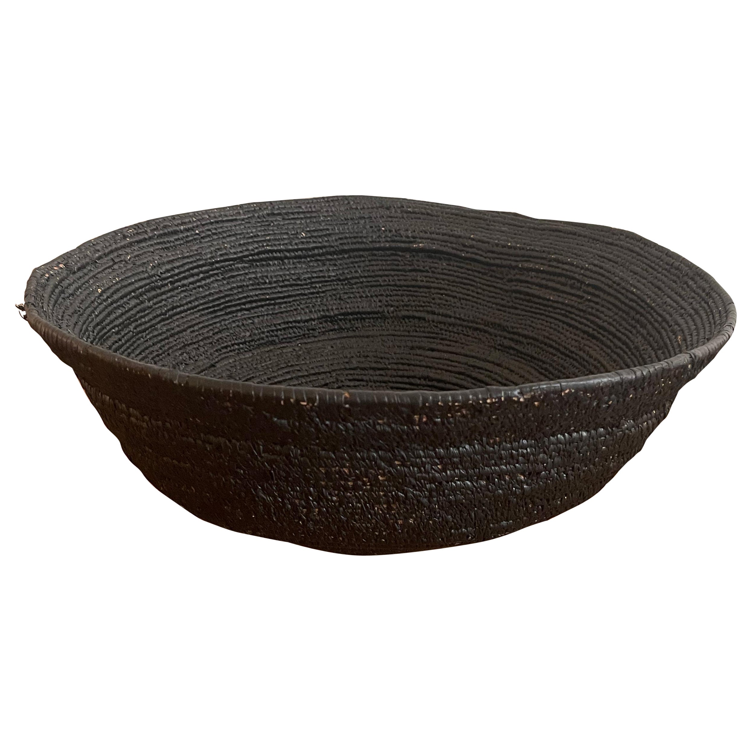 Charcoal Seagrass Woven Basket