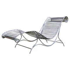 Vintage Sculptural Metal Garden Sun Lounger