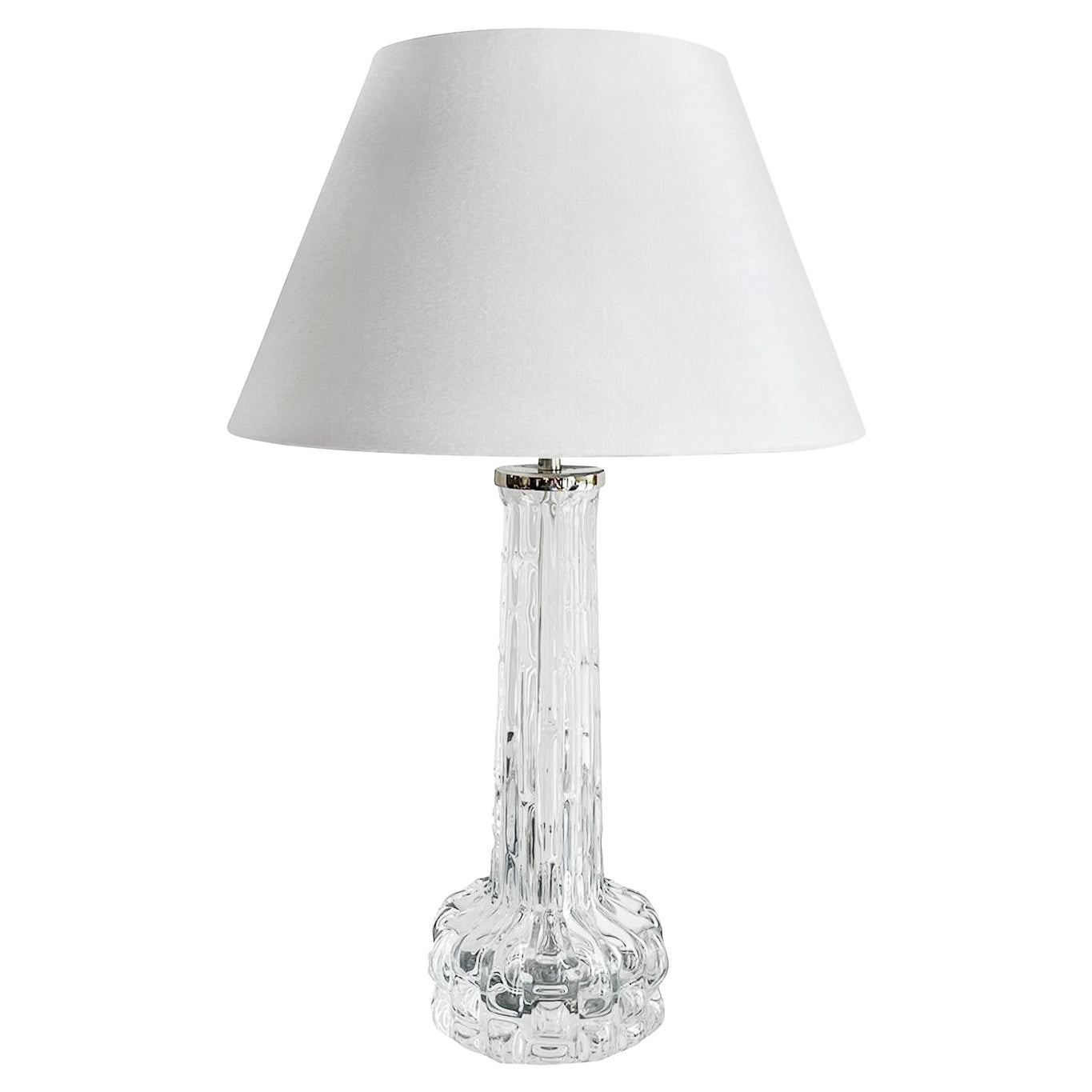 Lámpara de mesa de cristal sueco Orrefors del siglo XX, Desk Light de Carl Fagerlund en venta