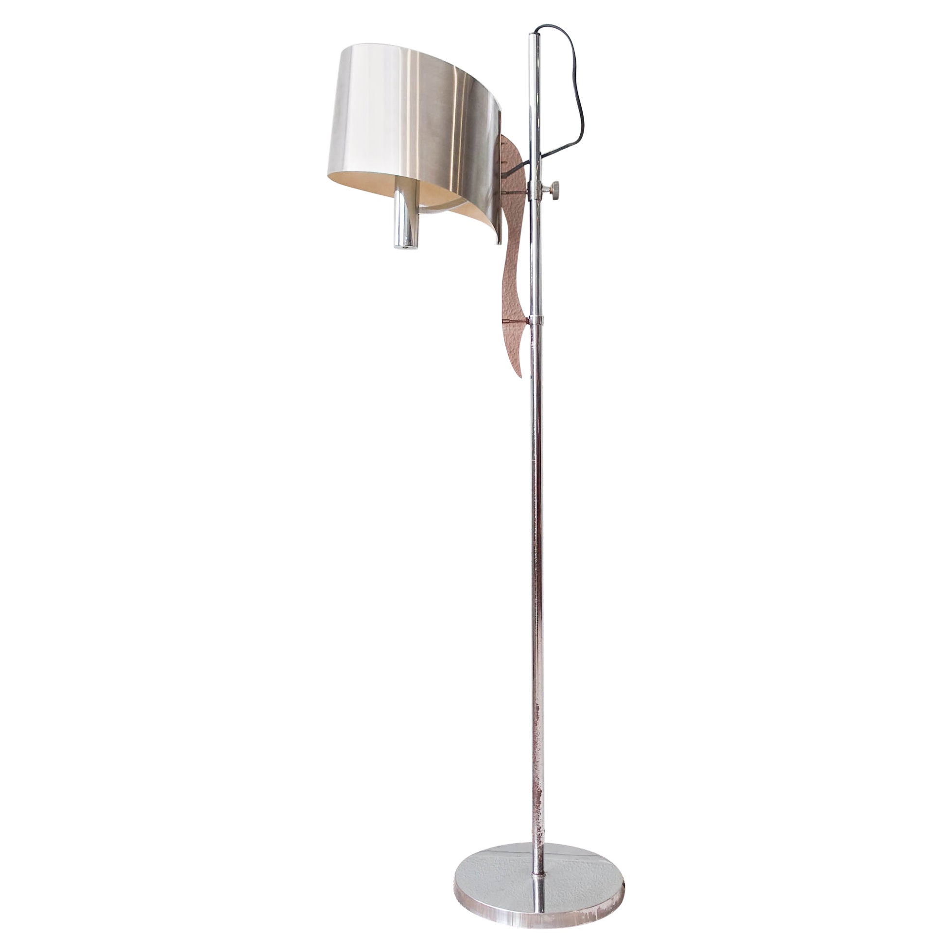 French Sculptural Floor Lamp "Ruban" By Jacques Charles for Maison Charles