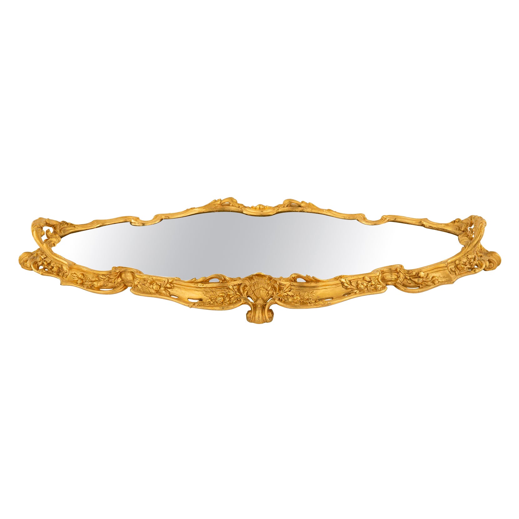 French 19th Century Louis XV St. Ormolu Mirrored Plateau Tray