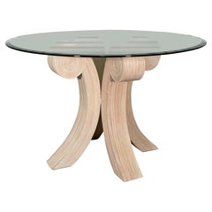 Split Reed Rattan Dining Table in the Manner of Betty Cobonpue