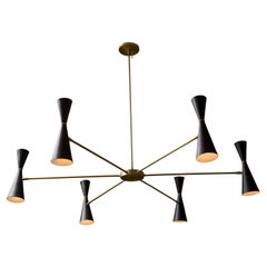Black and Brass Radial Chandelier by Lawson-Fenning