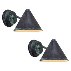 Pair of Hans-Agne Jakobsson 'Mini-Tratten' Darkly Patinated Outdoor Sconces