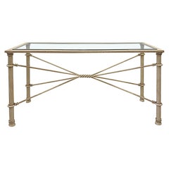 Brutalist Wrought-iron Console Table with Beveled Glass