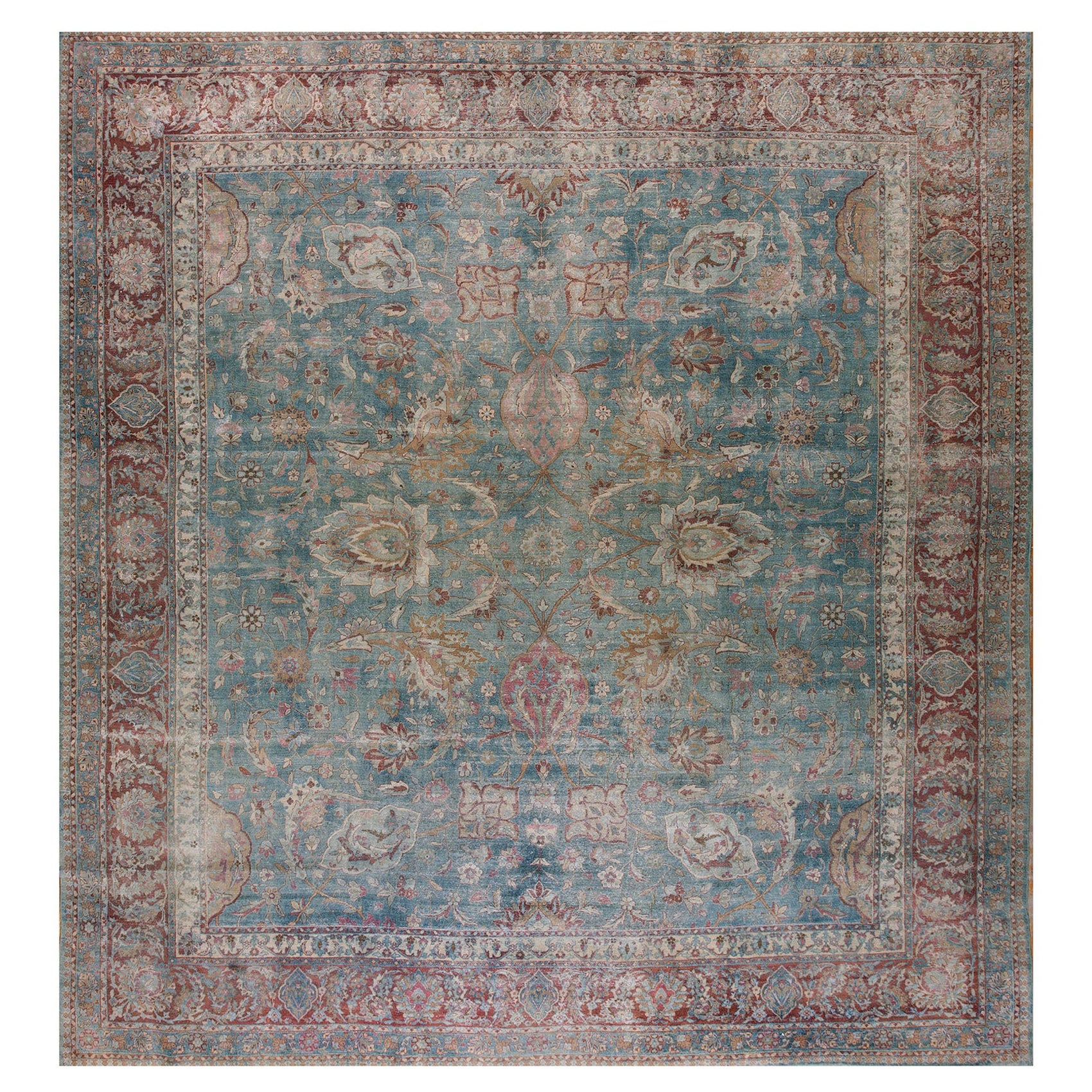 Early 20th Century Persian Kerman Carpet ( 10' 10" x 11' 9" - 330 x 360 cm ) For Sale