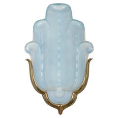 Early 20th Century Art Deco Opalescent Glass Wall Light Sconce