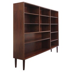 Vintage Scandinavian Mid-Century Modern Design Dark Wood Bookcase, Denmark, 1960s