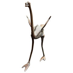 20th Century French Bronze Decorative Figure of a Walking Ostrich