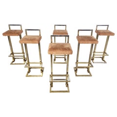 Vintage Maison Jansen Bar stools, 1970s  - set of 6
